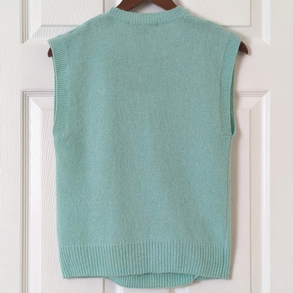 David Hollis 90's Vintage Lambswool & Angora Blend Buttoned Hem Sweater Vest S - Picture 7 of 8